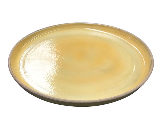 Prato Cerâmica Amarela Mescla Diam.47 Alt.5cm