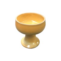 Molheira com Pé Cerâmica Amarela Diam.14.5 Alt.15cm 550ml