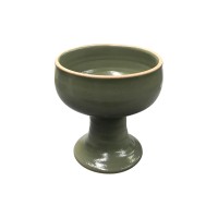 Molheira com Pé Cerâmica Verde Diam.14.5 Alt.15cm 550ml