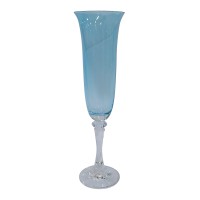 Taça Fluit Cristal Kleopatra Island Blue 120ml Diam.6,5 Alt.23cm 