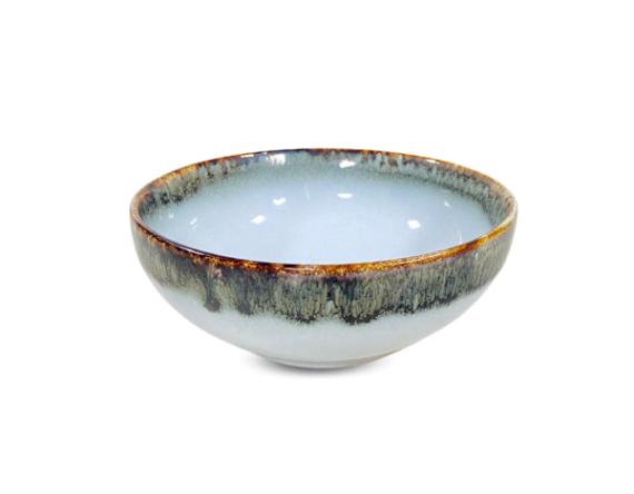 Bowl Cerâmica Branco e Cinza D.16,7 A.7 cm 750ml 